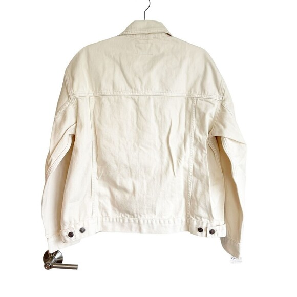 New FREE PEOPLE Women's Jolene Oversized Denim Trucker Jacket in Ecru size M - Picture 8 of 15